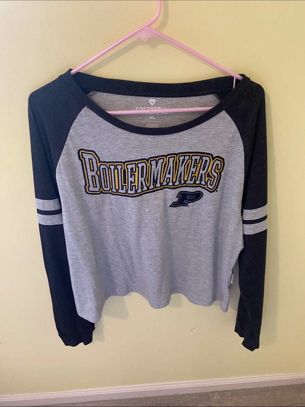 Colosseum Black and Gray Purdue Boilermakers Shirt